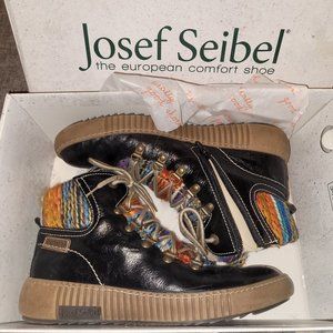 Josef Seibel rainbow thread and leather Maren boots (not available in Canada!)